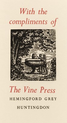 Lot 502 - The Vine Press. A collection of ephemera, 1950-1970