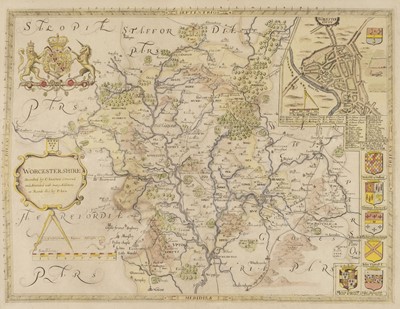 Lot 227 - Worcestershire. Saxton (Christopher & Lea Philip), Worcester Shire, circa 1693