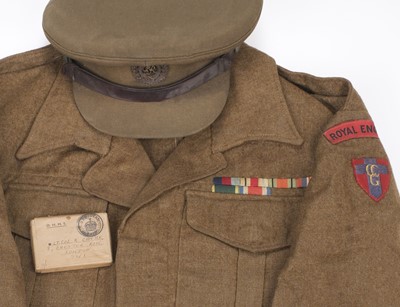 Lot 271 - Uniforms. A WWII military trunk and contents belonging to Lieutenant Colonel Kenneth Cantlie