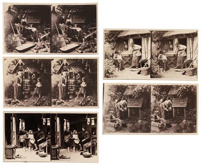 Lot 170 - Stereoscopic views. A group of five genre scenes in stereo format, c. 1855
