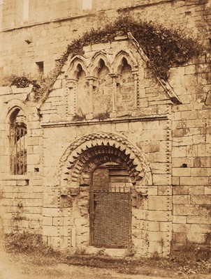 Lot 131 - Delamotte (Philip Henry, 1821-1889, attributed to). A castle doorway, c. 1852-55, salt print