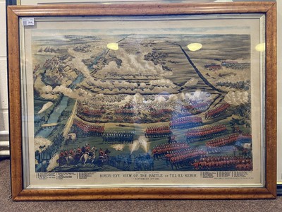 Lot 264 - Military. Birds Eye View of the Battle of Tel-El-Kebir, G. W. Bacon & Co. 1882