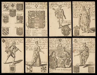 Lot 495 - French playing cards. Carte méthodique, (Jeu Heraldique), Paris, mid-18th century