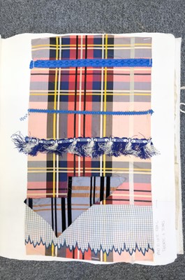 Lot 482 - Textile Samples. A large album of various 16th-19th century samples & 17th c. chalice veil