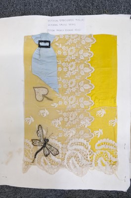 Lot 482 - Textile Samples. A large album of various 16th-19th century samples & 17th c. chalice veil