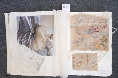 Lot 482 - Textile Samples. A large album of various 16th-19th century samples & 17th c. chalice veil