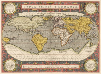 Lot 231 - World. Ortelius (Abraham), Typus Orbis Terrarum, [1598]