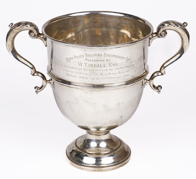 Lot 92 - Trophy Cup. A George V period two handled trophy cup by Charles Boyton & Son Ltd, London, 1925