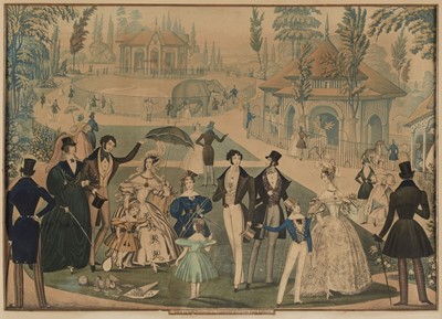 Lot 253 - Fashion. View in the Zoological Gardens, Regents Park, London, circa 1837