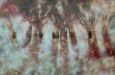 Lot 237 - Aynscomb-Harris (Martin John, 1937-2016). The Way to School, large oil and collage on board
