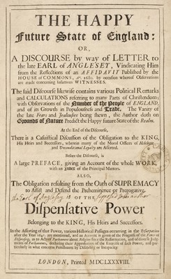 Lot 354 - Pett (Sir Peter). The Happy Future State of England..., 1688