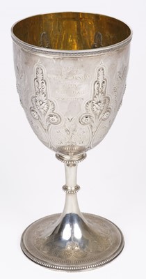 Lot 78 - Goblet. A Victorian ornate silver Goblet by John, Edward, Walter & John Barnard, London, 1876