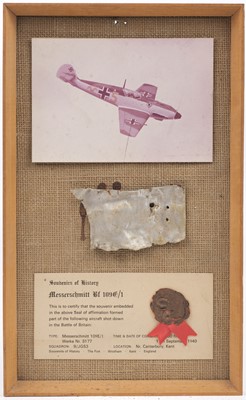 Lot 402 - Battle of Britain. Messerschmitt Bf 109E/1, Werke Nr. 3177, a small aluminium relic