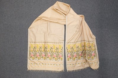 Lot 473 - Shawl. A Spitalfields silk stole, circa 1810-20, & 2 others