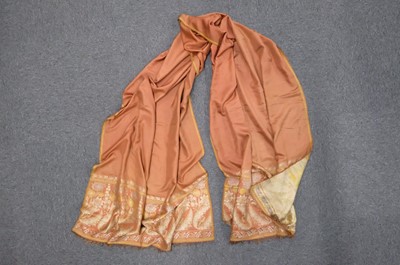 Lot 473 - Shawl. A Spitalfields silk stole, circa 1810-20, & 2 others