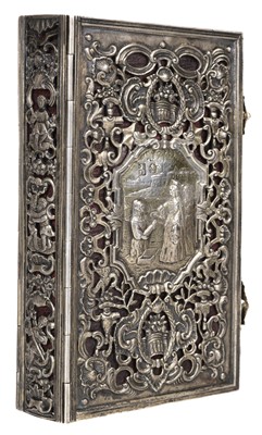 Lot 390 - Binding. Ornate silver book cover, probably 18th/early 19th-century