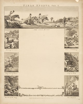Lot 438 - Juvenile writing sheets. Two engraved sheets, 1820-1821, each on watermarked laid paper