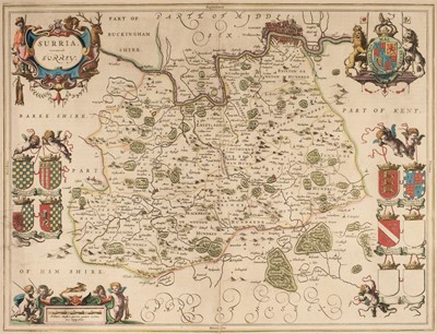 Lot 185 - Jansson (Jan). County Maps of Kent & Surrey, Amsterdam: circa 1650