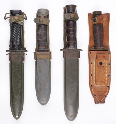 Lot 178 - Fighting Knife. A collection of five American fighting knives