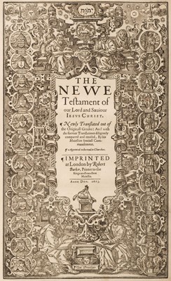 Lot 299 - Bible [English]. [The Holy Bible, Conteyning the Old Testament, and the New..., 1613]