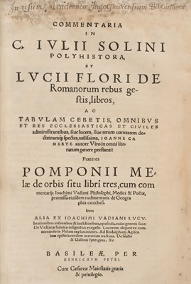 Lot 243 - Camerarius (Joachim). Commentaria in C. Julii Solini Polyhistora..., 1557