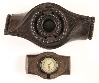Lot 447 - Propeller. A WWI RNAS / RAF mahogany propeller hub, cut from a two blade propeller