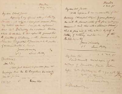 Lot 56 - Pelly (Lewis). Baroda [Demi-Official: Confidential], manuscript logbook, 1874-75