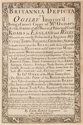 Lot 96 - Bowen (Emanuel & Owen John). Britannia Depicta or Ogilby Improv'd..., 1736
