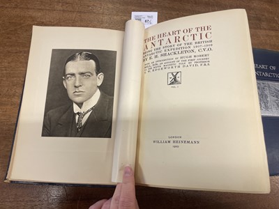 Lot 67 - Shackleton (Ernest). The Heart of the Antarctic, 2 vols, 1st ed, presentation copy, 1909
