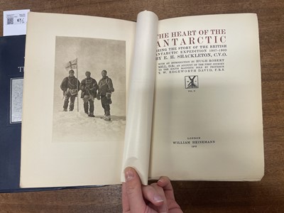 Lot 67 - Shackleton (Ernest). The Heart of the Antarctic, 2 vols, 1st ed, presentation copy, 1909