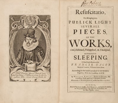 Lot 328 - Bacon (Francis). Resuscitatio, 1st edition, 1657