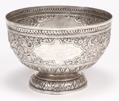 Lot 82 - Trophy Bowl. A Victorian silver Trophy bowl by Charles Boyton, London, 1891