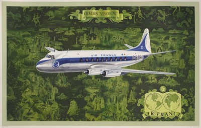 Lot 234 - Air France – Vickers “Viscount”, Paris, 1953, offset lithographic poster