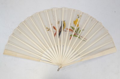 Lot 492 - Decorative Fan. A spangled painted fan, Paris: Benjamin Lachelin, circa 1900, & other fans