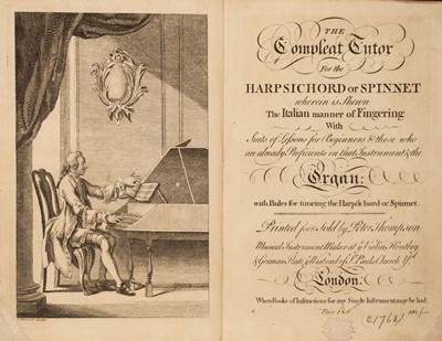 Lot 365 - Prelleur, Peter. The Compleat Tutor for the Harpsichord or Spinnet, c. 1755