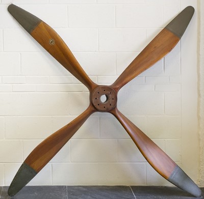 Lot 440 - Propeller. A fine WWI FE8 four-blade propeller by Darracq Motor Engineering Company