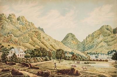 Lot 89 - Seychelles. A watercolour view of Mahe, Seychelles, c. 1863
