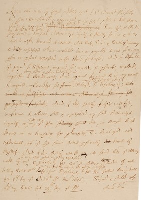 Lot 452 - Nicholas (Edward, 1593-1669). Autographed Draft, March 1649