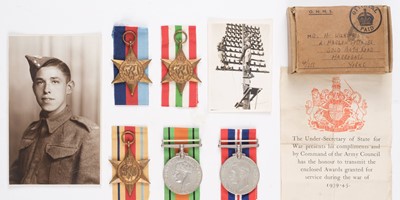 Lot 149 - WWII medals. Five: Private H. Wilkinson, Yorkshire Regiment