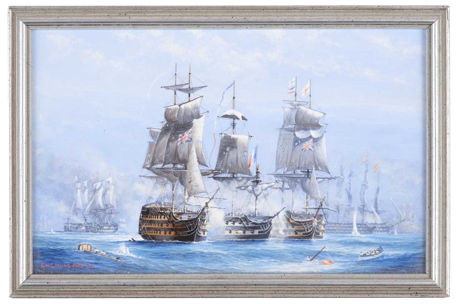 Lot 15 - Hunt (Geoff, died 2008). Trafalgar, oil on board