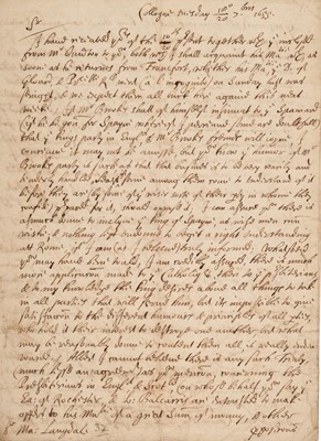 Lot 449 - Nicholas (Edward, 1593-1669), English officeholder and politician..., Autograph Letter Signed