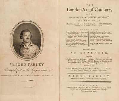 Lot 376 - Farley (John). The London Art of Cookery, and Housekeeper's Complete Assistant..., 1st ed., 1783