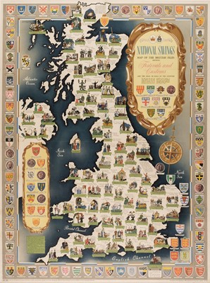 Lot 97 - British Isles. National Savings Map of the British Isles, circa 1954