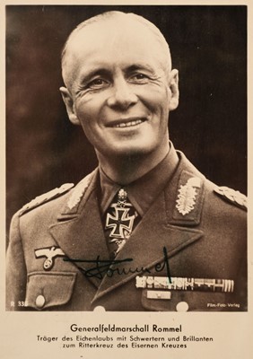 Lot 376 - Rommel (Johannes Erwin Ugen, 1891-1944), German Field Marshal during WWII. Signed Postcard Photo...