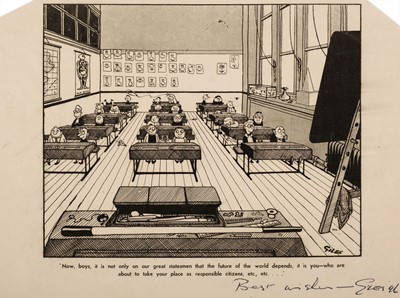 Lot 350 - Giles (Ronald ‘Carl’, 1916-1995), English cartoonist. Black and white printed cartoon
