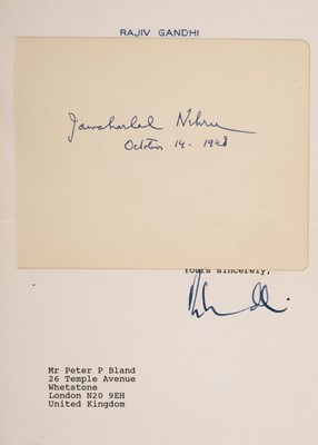 Lot 368 - Nehru (Jawaharlal, 1889-1964), Indian statesman..., Ink Signature, 1948