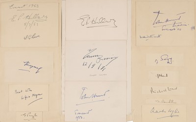 Lot 366 - Mount Everest Expedition 1953. A group of twelve ink signatures of the Expedition members...