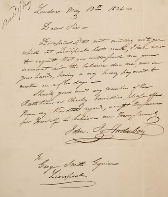 Lot 298 - Audubon (John James, 1785-1851), French-American artist.., Autograph Letter Signed