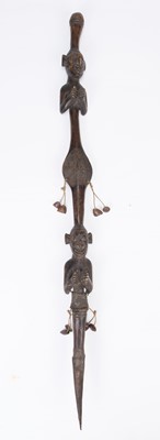 Lot 270 - Tribal Art. An African hardwood staff, 19th century