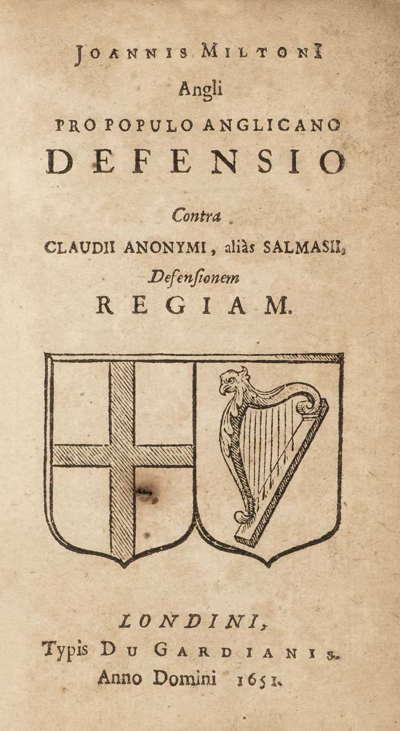 Lot 324 - Milton (John). Angli Pro populo Anglicano defensio..., 1651
